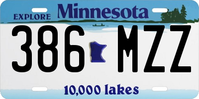 MN license plate 386MZZ