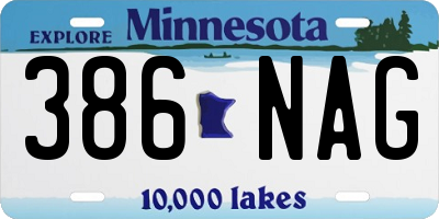MN license plate 386NAG