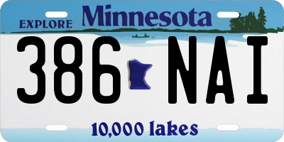 MN license plate 386NAI