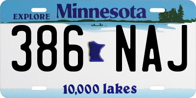 MN license plate 386NAJ