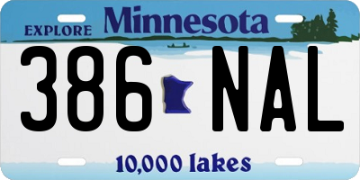 MN license plate 386NAL