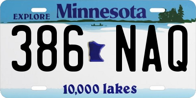 MN license plate 386NAQ