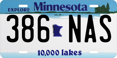 MN license plate 386NAS