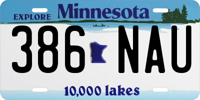 MN license plate 386NAU