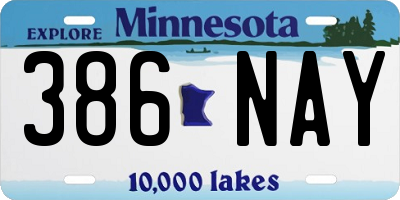 MN license plate 386NAY