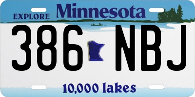 MN license plate 386NBJ