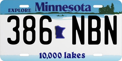 MN license plate 386NBN