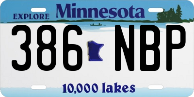 MN license plate 386NBP