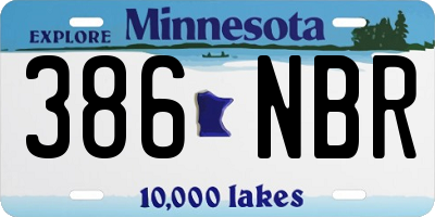 MN license plate 386NBR