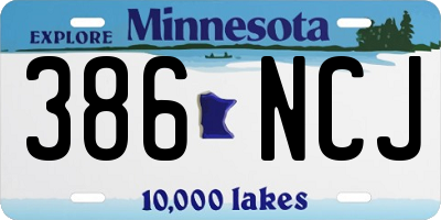 MN license plate 386NCJ
