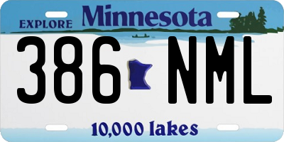 MN license plate 386NML