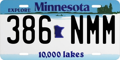 MN license plate 386NMM