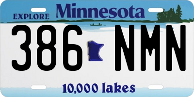 MN license plate 386NMN