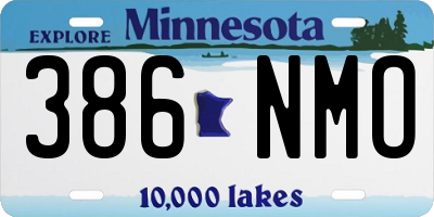 MN license plate 386NMO