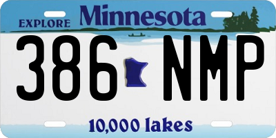 MN license plate 386NMP