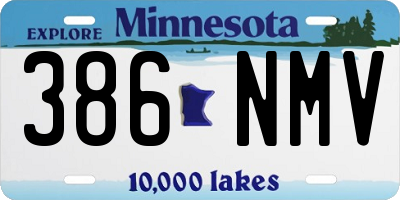 MN license plate 386NMV