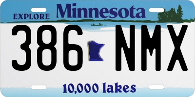 MN license plate 386NMX