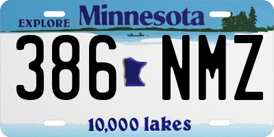 MN license plate 386NMZ
