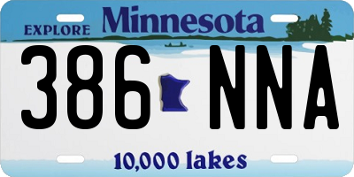 MN license plate 386NNA