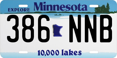 MN license plate 386NNB