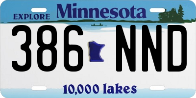 MN license plate 386NND