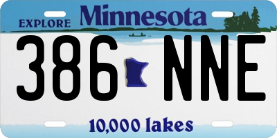 MN license plate 386NNE
