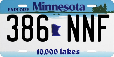 MN license plate 386NNF