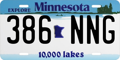 MN license plate 386NNG