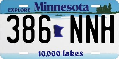 MN license plate 386NNH