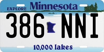 MN license plate 386NNI