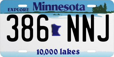 MN license plate 386NNJ
