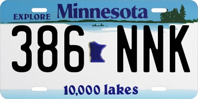 MN license plate 386NNK
