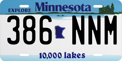 MN license plate 386NNM