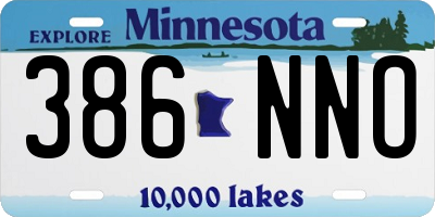 MN license plate 386NNO