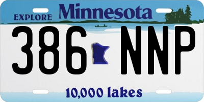 MN license plate 386NNP