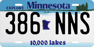 MN license plate 386NNS