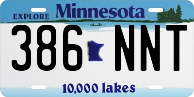 MN license plate 386NNT