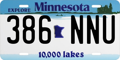 MN license plate 386NNU
