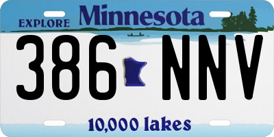 MN license plate 386NNV