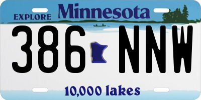 MN license plate 386NNW