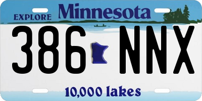 MN license plate 386NNX