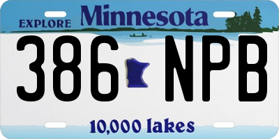 MN license plate 386NPB