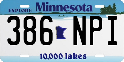 MN license plate 386NPI