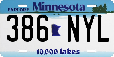MN license plate 386NYL