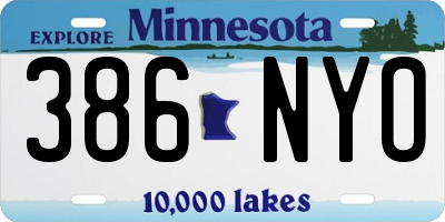 MN license plate 386NYO