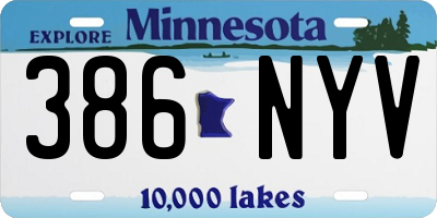 MN license plate 386NYV