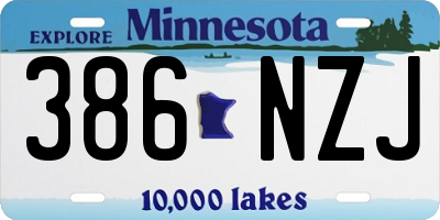 MN license plate 386NZJ
