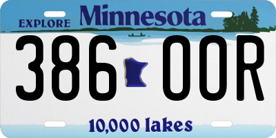 MN license plate 386OOR