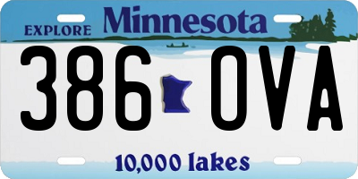 MN license plate 386OVA