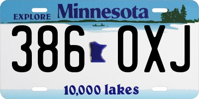 MN license plate 386OXJ
